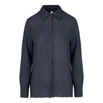 Bomboogie Camisa de lino de corte regular - Blouses & Shirts - Mujer - Azul - L