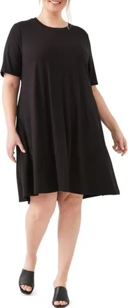 Karen Kane A-Line Jersey Minidress in Black at Nordstrom, Size 2X