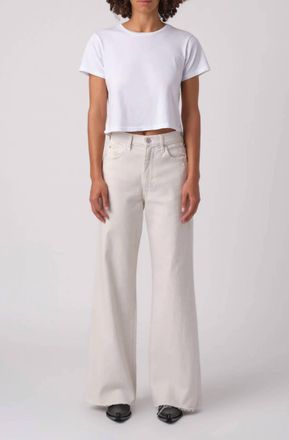 Amo Frida High-Rise Wide Leg Denim In White Oak