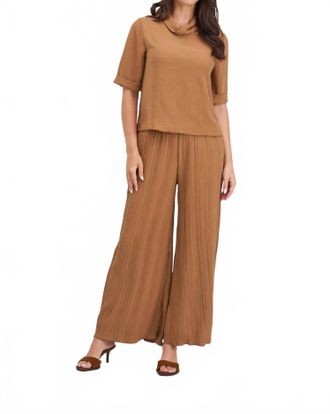Made in Italy Woven Tunic Top In Mocha