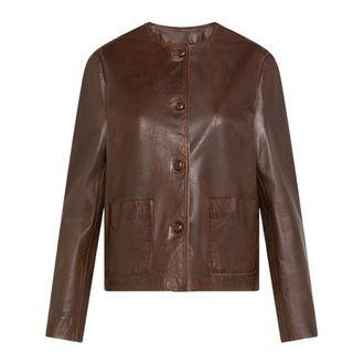 Seventy Jassen, Dames, Bruin, XS, Leer, Korte leren jas