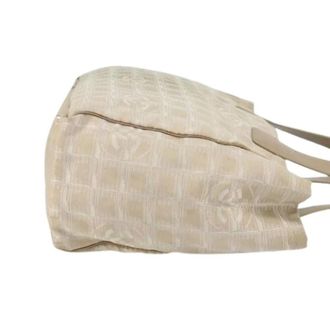 Chanel Pre-owned Tote Bags, female, Beige, Size: ONE SIZE Pre-owned Nylon Vintage Tote Bag