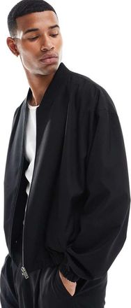 Asos sharp bomber jacket in black - part of a set