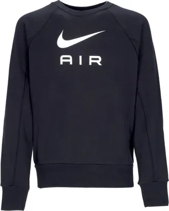 Nike Hoodies & sweatvesten, Heren, Zwart, L, Katoen, Lichte Crew Neck Sweatshirt Air French Terry
