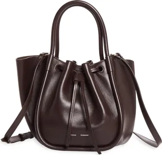 Proenza Schouler Small Ruched Leather Tote in Espresso at Nordstrom