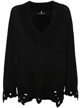 Ermanno Scervino Maglione con pizzo sangallo - Nero