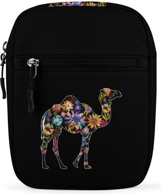 Generic Colorful Flowered Camel Crossbody Bag Adjustable Satchel Cute Shoulder Bag Lightweight Sling Bags