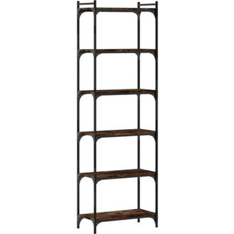vidaXL Bookcase 6-Tier Smoked Oak 60x30x188 cm Engineered Wood vidaXL