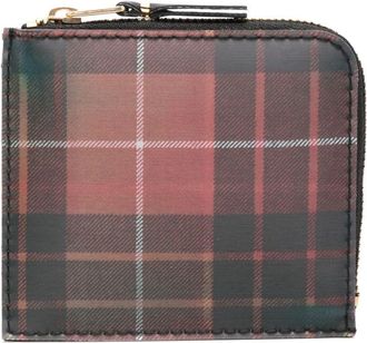 Comme Des Garçons holographic tartan-pattern wallet - unisex - Calf Leather/Thermoplastic Polyurethane (TPU)/Polyurethane - One Size - Red
