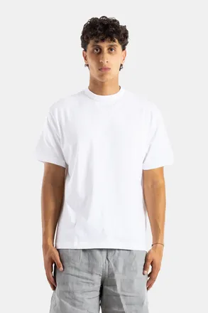 Handvaerk Mens Oversize Round Neck Pima Cotton T-Shirt White T-Shirts And Polos