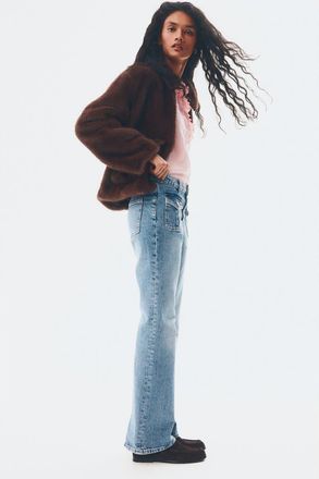 H&M Flared High Jeans in Denim Blue at Nordstrom, Size 10