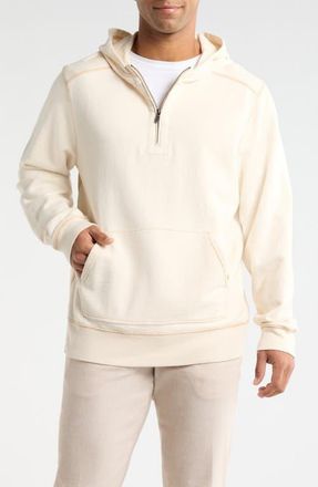 Tommy Bahama Cirrus Breeze Half Zip Hoodie in Natural at Nordstrom, Size Xxx-Large