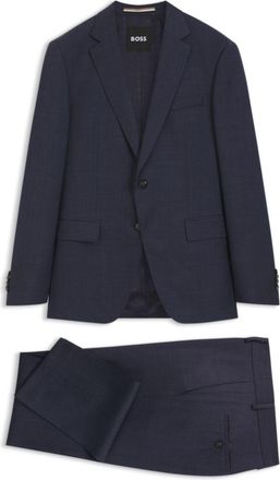 BOSS Three-piece slim-fit suit in virgin-wool serge
