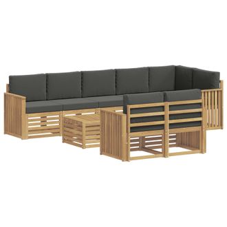 vidaXL Set Di Divani Da Esterno 9 Pz Bianco E Antracite Poliestere Vidaxl