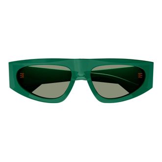 Bottega Veneta Accessoires, Dames, Groen, ONE Size, Ovale Zonnebril