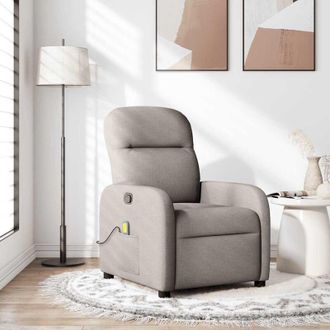 vidaXL Sill&oacute;n De Masaje Reclinable De Tela Gris Taup&eacute; Vidaxl