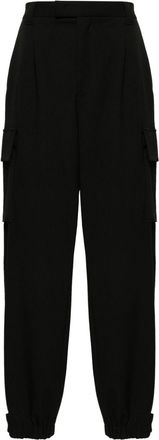 Emporio Armani tapered-leg cargo trousers - men - Viscose/Elastane/Polyester - 50 - Black