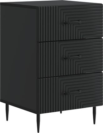 vidaXL Armario De Noche Negro 43 X 41 X 66,5 Cm Madera De Ingenier&iacute;a Vidaxl