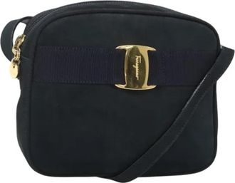 Ferragamo Pre-owned Suede shoulder-bags - Dames - Vintage Schoudertas - Blauw - ONE Size - Su&egrave;de - Vintage