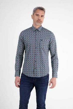 Lerros regular casual overhemd donkerblauw