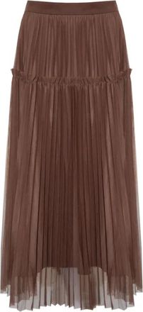 Jovonna London Tahia Midi Rok - Dames - Maxi Rokken - Bruin - M - Katoen - Rokken