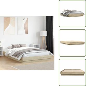 vidaXL Letto in compensato - vidaXL Giroletto Rovere Sonoma 160x200 cm in Legno Multistrato - Letto con telaio in legno
