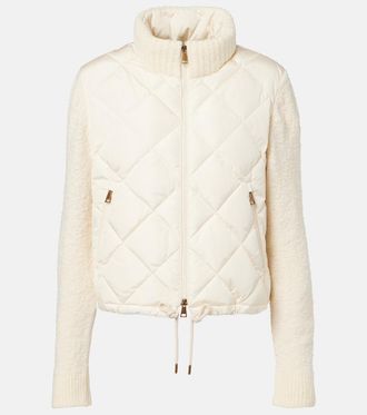 Moncler Down-paneled cotton-blend cardigan