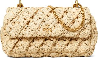 Tory Burch Kira Woven Raffia Convertible Shoulder Bag in Natural at Nordstrom