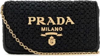 Prada Black Raffia Crossbody Bag