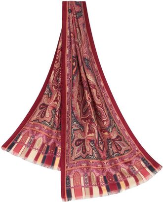 Etro paisley-print cashmere-silk blend scarf - women - Cashmere/Silk - One Size - Pink