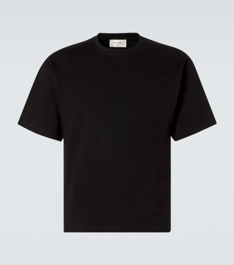 Saint Laurent Cropped cotton jersey T-shirt