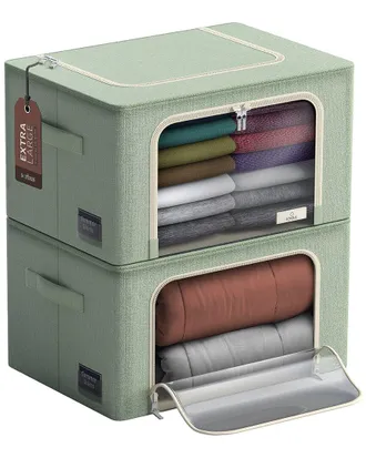 Sorbus Jumbo Storage Bins With Metal Frame