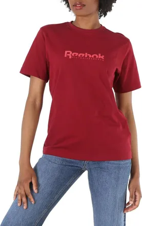 Reebok Collegiate Burgundy Cotton Jersey VB Logo T-shirt, Size X-Small
