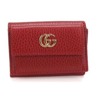 Gucci Red Color Leather Wallet (Tri-Fold) (Pre-Owned)