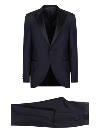 Canali satin-lapel wool suit - Blue