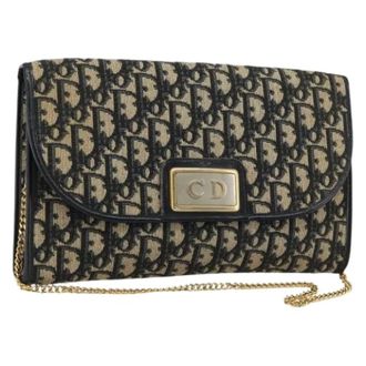 Dior Pre-owned Vintage Trotter Canvas Shoulder Bag - Dames - Pre-owned - Veelkleurig - Maat: ONE Size Leer
