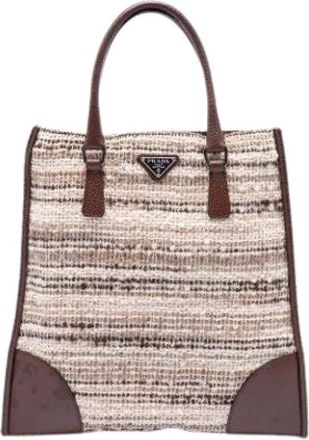 Prada Pre-owned Vintage Tote Bag - Dames - Vintage Shopper - Beige - ONE Size - Leer - Vintage