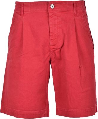 Dirk Bikkembergs Katoen Elastaan Bermuda Shorts - Heren - Korte Broeken - Rood - M - Katoen - Korte Broeken