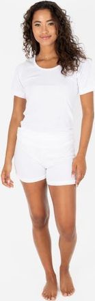 Leveret Womens Short Cotton Solid Pajama Set in White at Nordstrom, Size X-Small