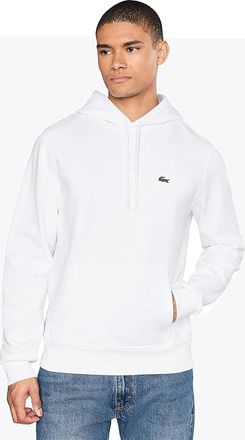 Lacoste Cotton Fleece Hoodie Mens Sweatshirt White : 7 (2XL)