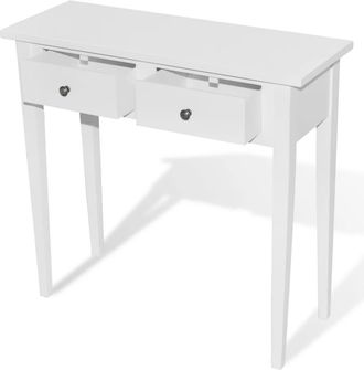 vidaXL Mesa Consola Tocador Con Dos Cajones Blancos Vidaxl