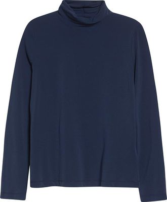 St. John The Nuda Jersey Turtleneck Top in Midnight at Nordstrom, Size X-Small