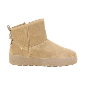 Tamaris Leren enkellaars 26405 - Dames - Schoenen - Beige - Maat: 37 EU Leer