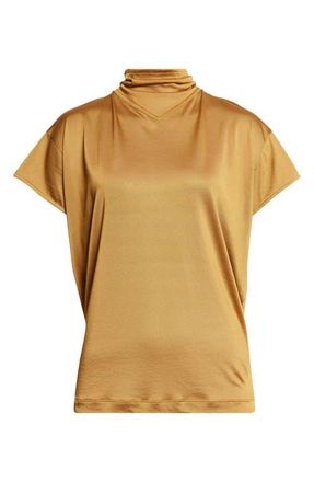 Christophe Lemaire Scarf Neck Jersey Top in Cinnamon Brown at Nordstrom, Size Xx-Small