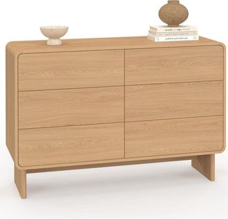 IDMarket CAPUCINE Cassettone a 6 cassetti da 110 cm, design faggio arrotondato