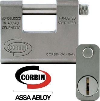 Trade Shop Trade Shop - Lucchetto Catenaccio Monoblocco In Acciaio Cementato Grizzly Corbin Antitrapano