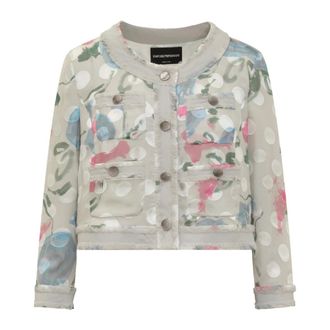 Emporio Armani Dames, Jassen, Veelkleurig, Maat: 2XL Leer