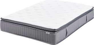 Beliani Colch&oacute;n De Muelles Ensacados Con Asas Relleno De Espuma Viscoel&aacute;stica Funda Extra&iacute;ble 7 Zonas Dureza Alta 120 X 200 Cm Pleasant