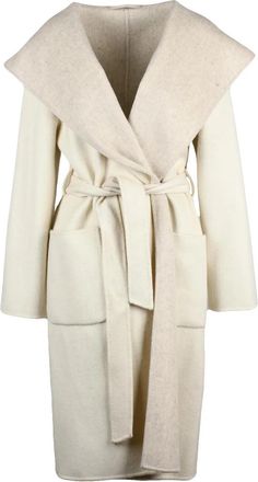 P.A.R.O.S.H. Reversible Belted Coat With Oversized Collar And Textured Wool