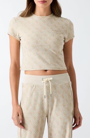Guess 4G Allover Logo Graphic T-Shirt in Beige at Nordstrom, Size X-Small